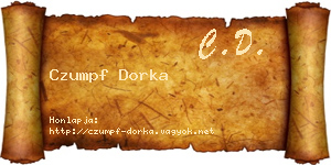 Czumpf Dorka névjegykártya